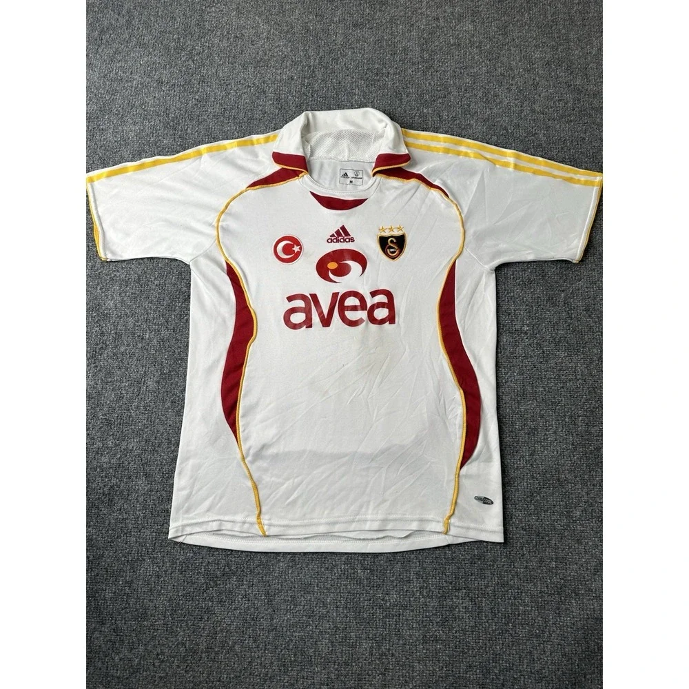 Mens Soccer Adidas Galatasaray Away ClimaCool White Red Jersey 2006, Size M